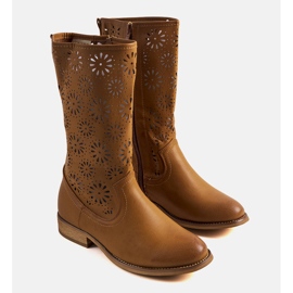 PA1 Dětské kozačky Bitsis hnědé barvy hnědý 1