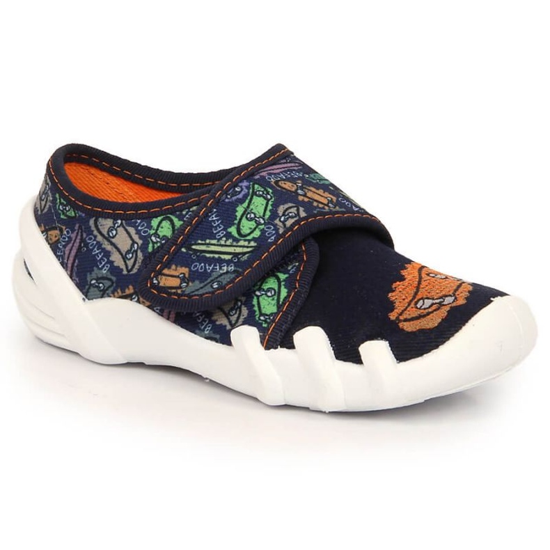 Domácí pantofle na suchý zip Befado Jr BEF11F námořnická modrá 2