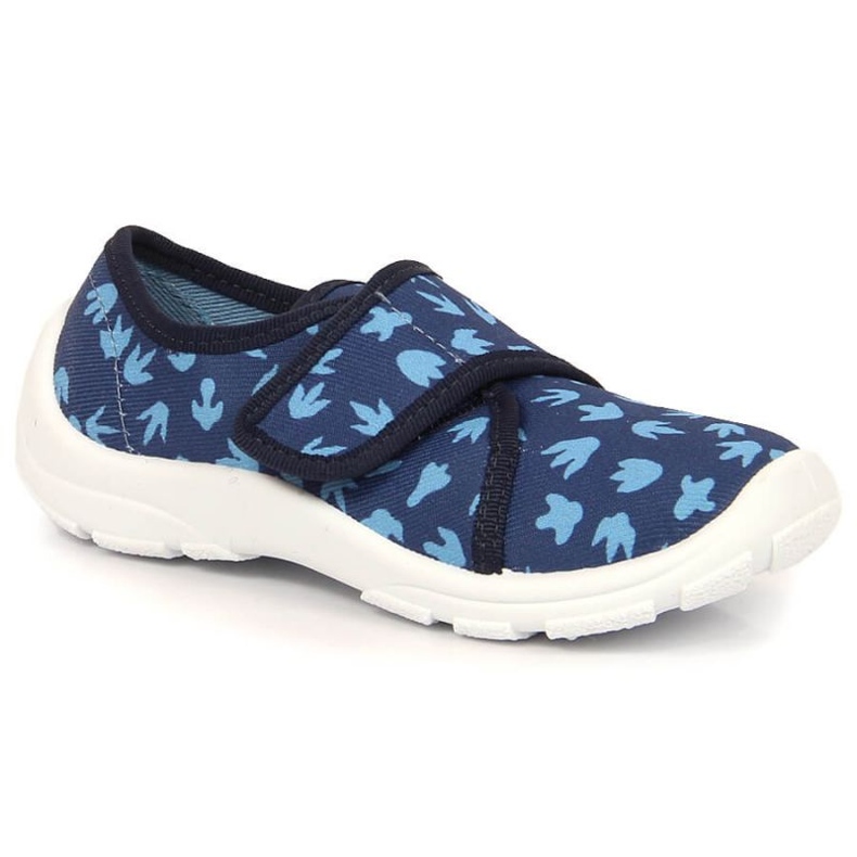 Pantofle na suchý zip Befado Jr BEF39 do školky modrý 2