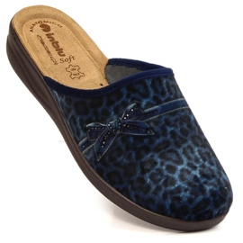 Pohodlné pantofle s leopardím vzorem Inblu W ARC23A námořnická modř 1