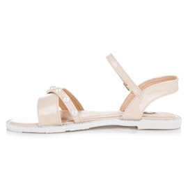 Vices Ploché sandály s perlami hnědý 1