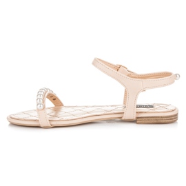 Vices Ploché sandály s korálky hnědý 1