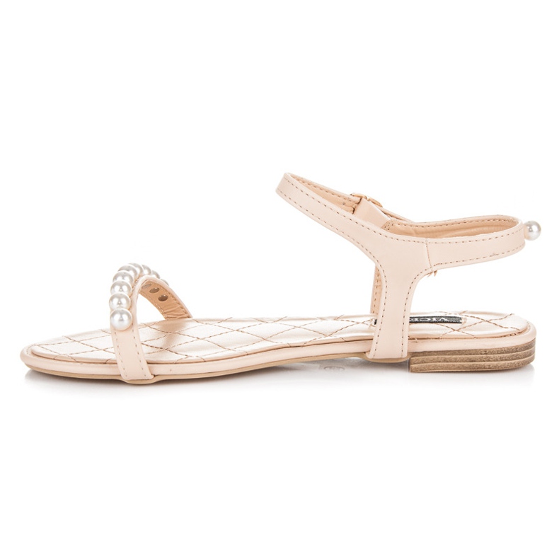 Vices Ploché sandály s korálky hnědý 1