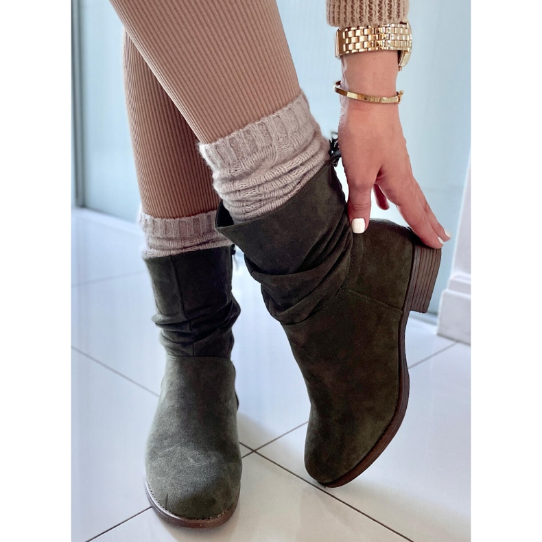 PA1 Ploché semišové boty Theda Green zelená 2