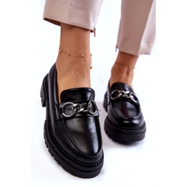 Dámské ekologické kožené boty la.fi černá s řetězem černý 4