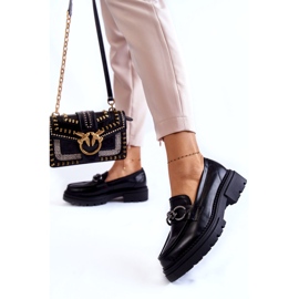 Dámské ekologické kožené boty la.fi černá s řetězem černý 2