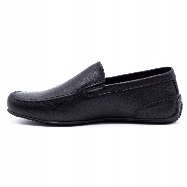 Polbut Pánské kožené mokasíny 2105 černé zrno černý 1