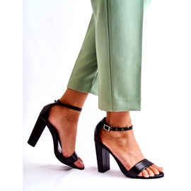 PG1 Klasické Kožené Sandály Na Bar černé Sallen černá 2