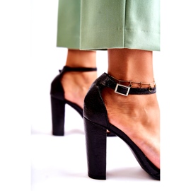 PG1 Klasické Kožené Sandály Na Bar černé Sallen černá 4