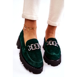 Dámské semišové boty s dekorací Laura Messi 2489 Green zelená 3
