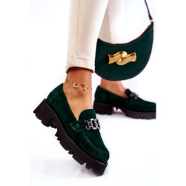 Dámské semišové boty s dekorací Laura Messi 2489 Green zelená 4