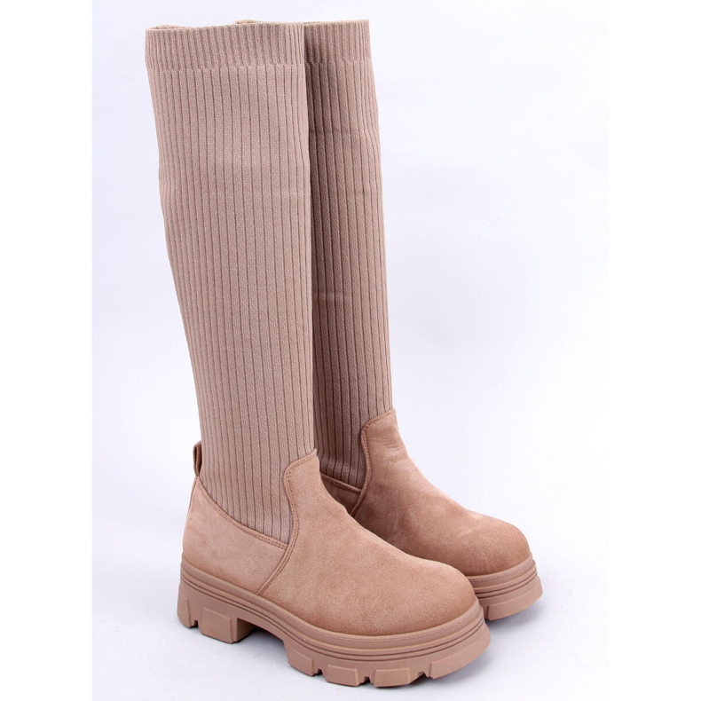 BM Ponožkové botičky Janelle Khaki béžový 1