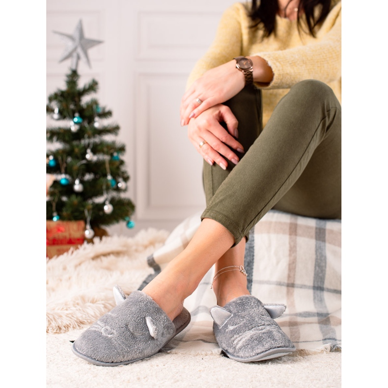 Evento Pantofle s ušima šedá 1