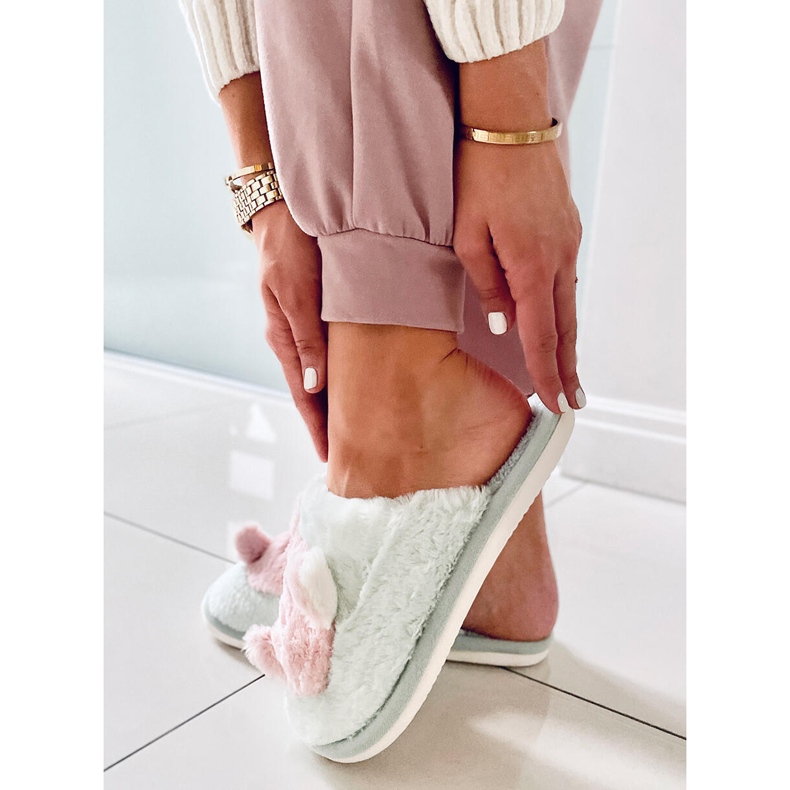 PA1 Dámské pantofle Pearl Mint zelená růžový 2