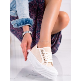 SHELOVET Tenisky Na široké Platformě béžový 1