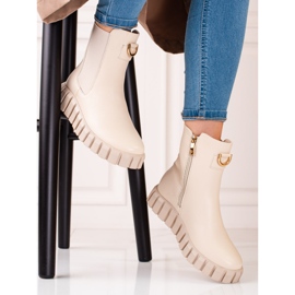 W. Potocki Dámské kozačky na platformě Potocki béžové béžový 1 W. Potocki Dámské kozačky na platformě Potocki béžové béžový 1