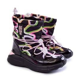 Dětské sněhule W Print Big Star KK374099 Černo-růžová černý 4