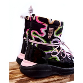 Dětské sněhule W Print Big Star KK374099 Černo-růžová černý 3