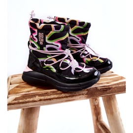 Dětské sněhule W Print Big Star KK374099 Černo-růžová černý 1