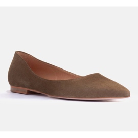 Marco Shoes Subtilní balerínky khaki zelený 1