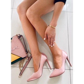 PA1 Dámské saténové lodičky Talia Champagne růžový 2