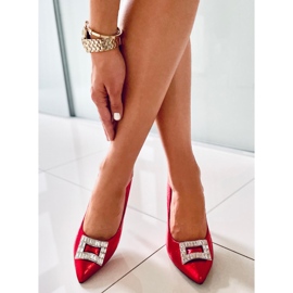 PA1 Dámské zdobené lodičky Deborah Red červené 1