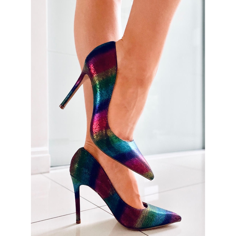 PA1 Dámské duhové lodičky Halsey Colorful fialová modrý růžový vícebarevný zelený 1