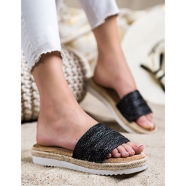 SHELOVET Espadrilky na platformě černá 2