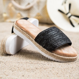 SHELOVET Espadrilky na platformě černá 1