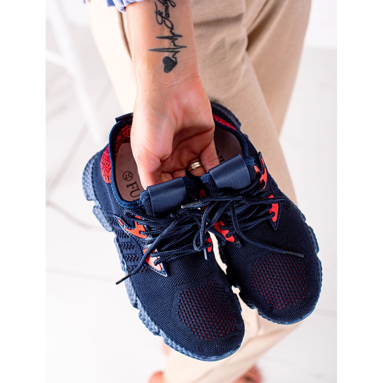 SHELOVET Lehké sportovní boty červené námořnická modrá 1