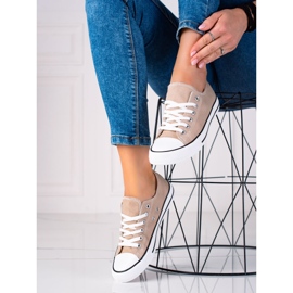 SHELOVET Klasické béžové tenisky béžový 1