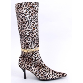 Boty Leopard B36025-L02 panter hnědý 5