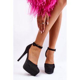 PA1 Černé lesklé lodičky na platformě Jassie černá 1