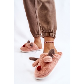 PA1 Dámské pantofle s kožešinou a soby růžové Sopya růžový 2 PA1 Dámské pantofle s kožešinou a soby růžové Sopya růžový 2