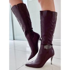 Boty na špendlíku 5137-75 Marron červené 1