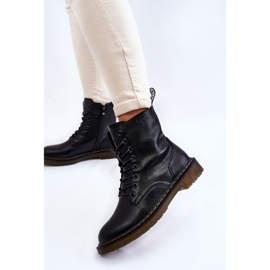 Dámské kožené teplé boty na zip GOE II2N4060 Black černý 2