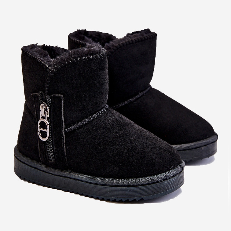 Dětské nazouvací teplé sněhule Black Catellie černý 2