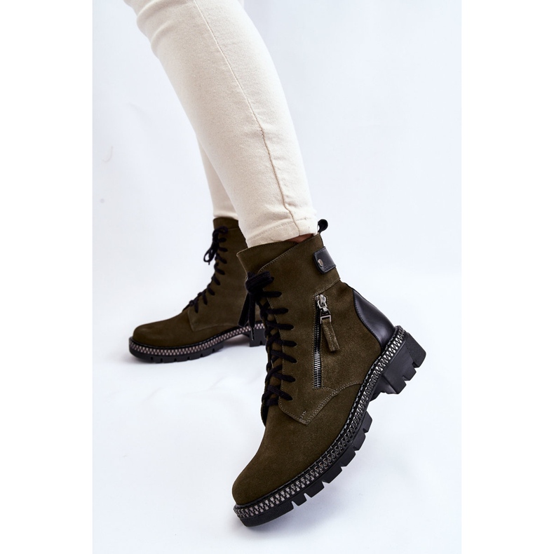 Semišové zateplené boty Laura Messi 2508 Green zelená 2 Semišové zateplené boty Laura Messi 2508 Green zelená 2