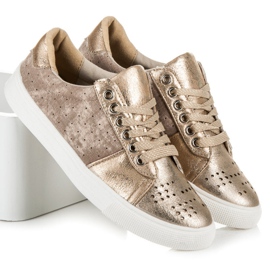 Šněrovací tenisky KYLIE žluť 1