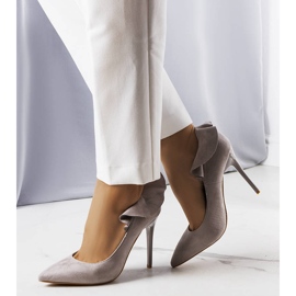 BM Šedé volánové podpatky od Jasmis šedá 1