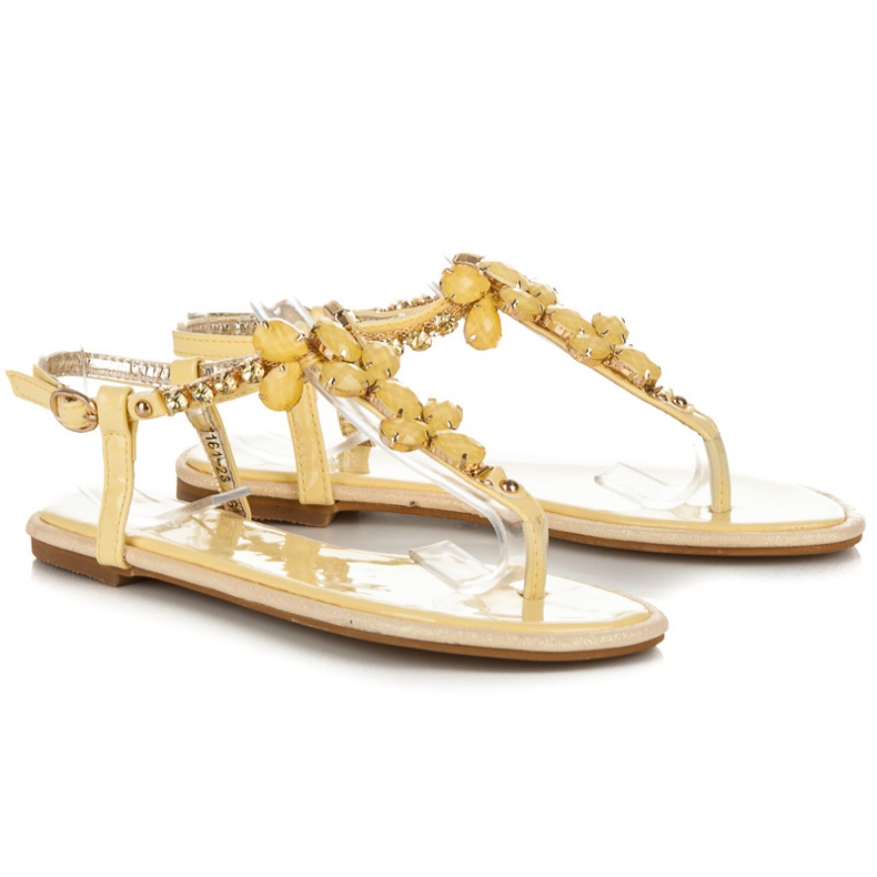 Vices Žluté lakované křišťálové sandály žlutá 1
