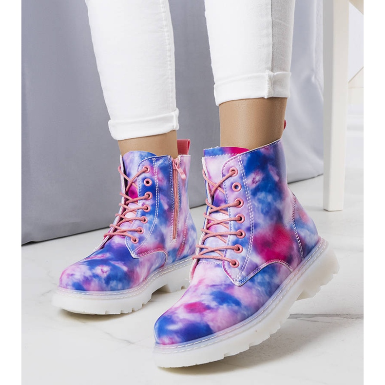 Barevné zateplené kozačky značky Amarel modrý 1