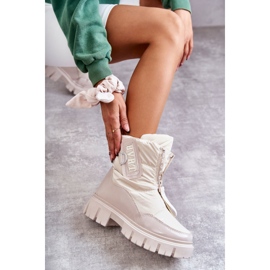 PM1 Dámské béžové teplé sněhule se zipem Marit béžový 4