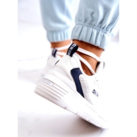 Módní tenisky Sportovní obuv Big Star JJ274596 Bílá bílý námořnická modrá 2