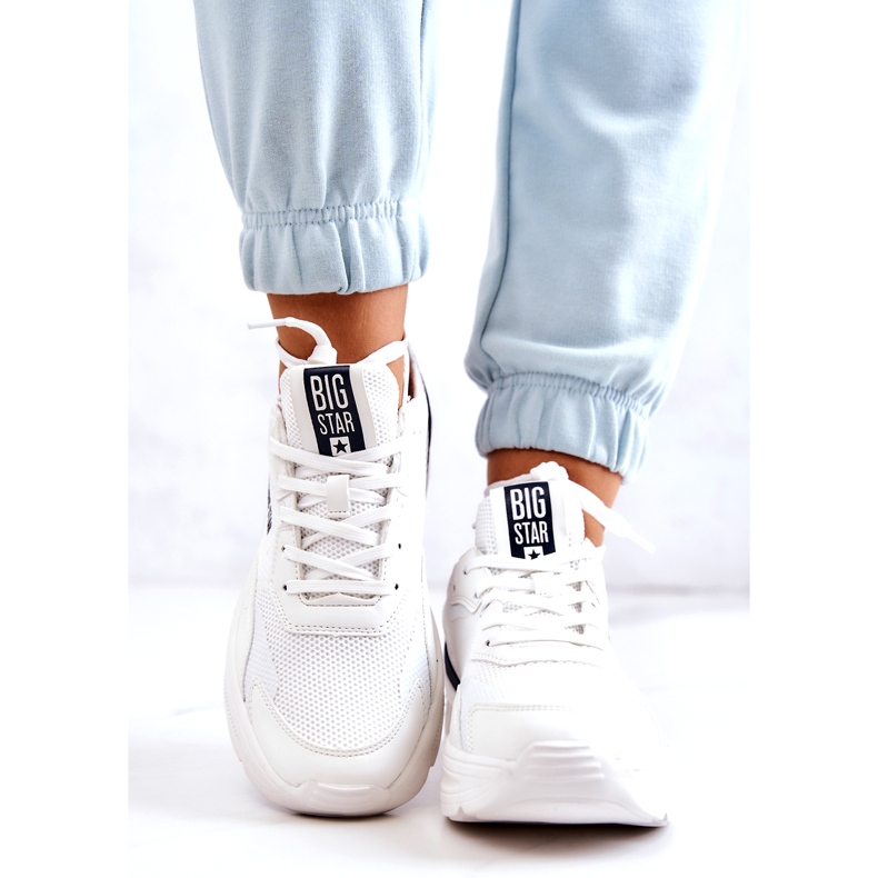 Módní tenisky Sportovní obuv Big Star JJ274596 Bílá bílý námořnická modrá 4