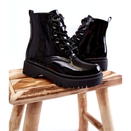 Vinceza Dětské kozačky lakované se zipem Black Julie černá 1