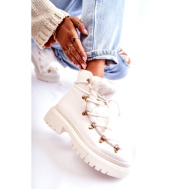 PS1 Eko-kůže teplé boty Trappers White Arisa bílý 3