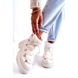 PS1 Eko-kůže teplé boty Trappers White Arisa bílý 1