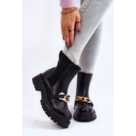 PG1 Dámské zateplené kozačky s přední ozdobou Černá Tilda 1