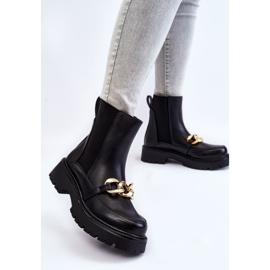 PG1 Dámské zateplené kozačky s přední ozdobou Černá Tilda 2